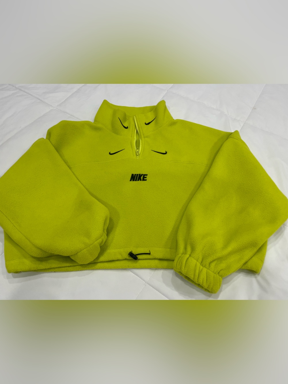 Nike Lime Green Half-Zip Fleece Pullover